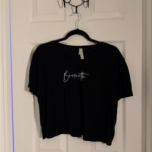 Uncommon James Black 'Brunette' Short Sleeve Croppwd Tee
